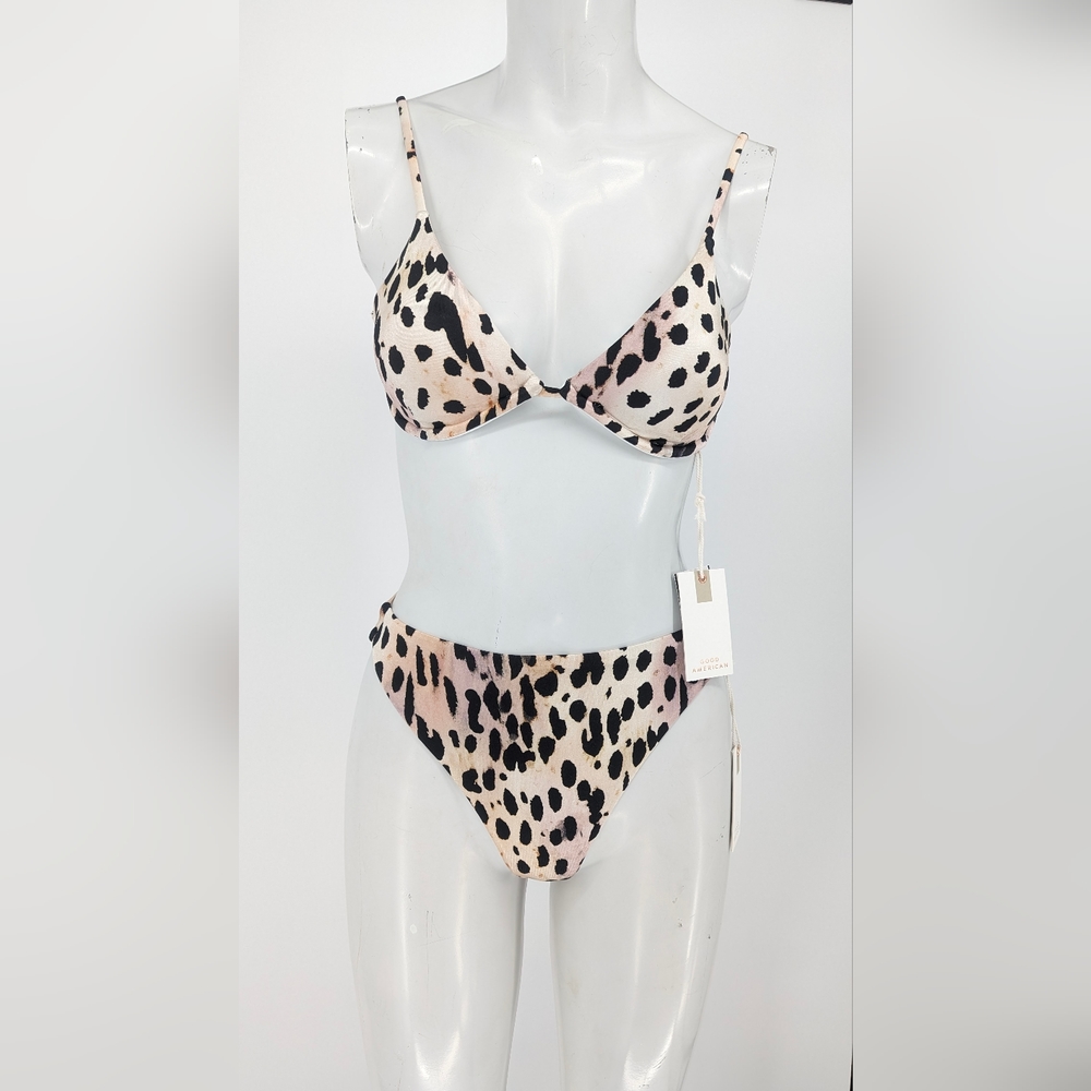 GOOD AMERICAN Rose Cheetah Bikini Size 1